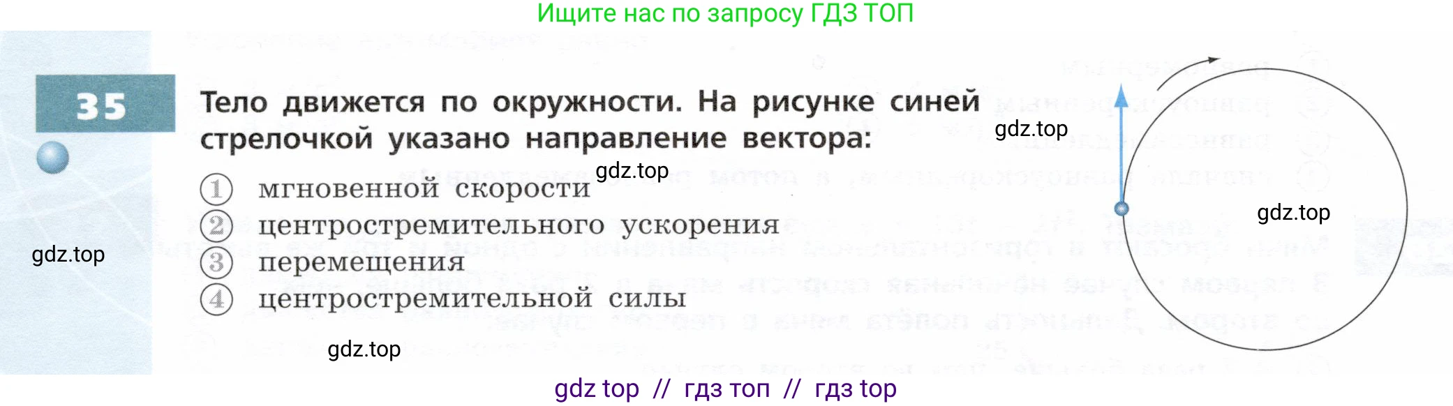 Физика, 9 класс Тетрадь-тренажёр, авторы: Артеменков Денис Александрович, Белага Виктория Владимировна, Воронцова Наталия Игоревна, Жумаев Владислав Викторович, Ломаченков Иван Алексеевич, Панебратцев Юрий Анатольевич, издательство Просвещение, Москва, 2024, голубого цвета, страница 10, номер 35, Условие