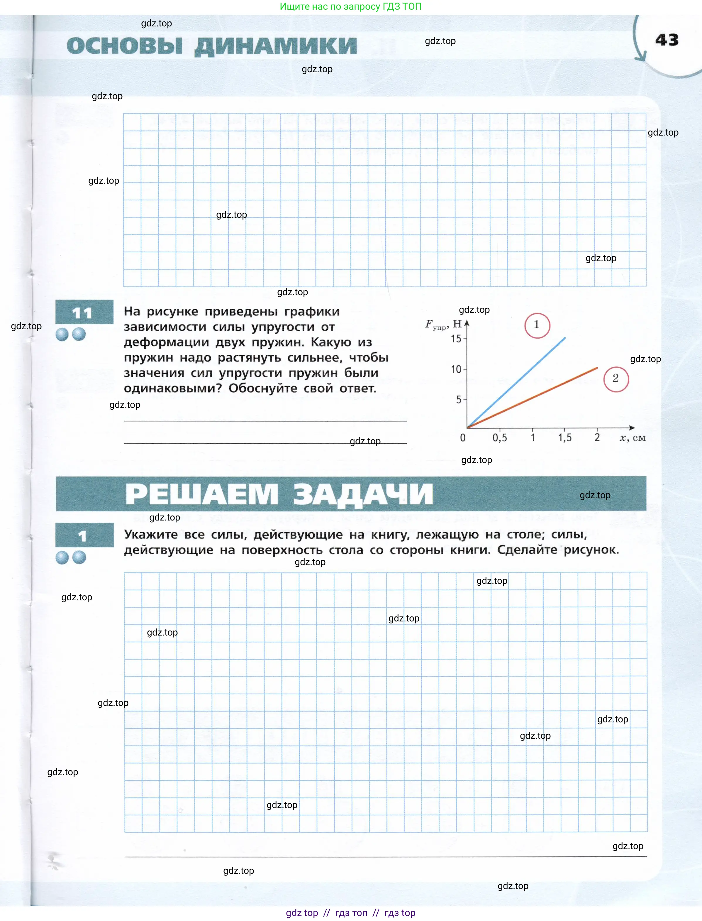 Физика, 9 класс Тетрадь-тренажёр, авторы: Артеменков Денис Александрович, Белага Виктория Владимировна, Воронцова Наталия Игоревна, Жумаев Владислав Викторович, Ломаченков Иван Алексеевич, Панебратцев Юрий Анатольевич, издательство Просвещение, Москва, 2024, голубого цвета, страница 43