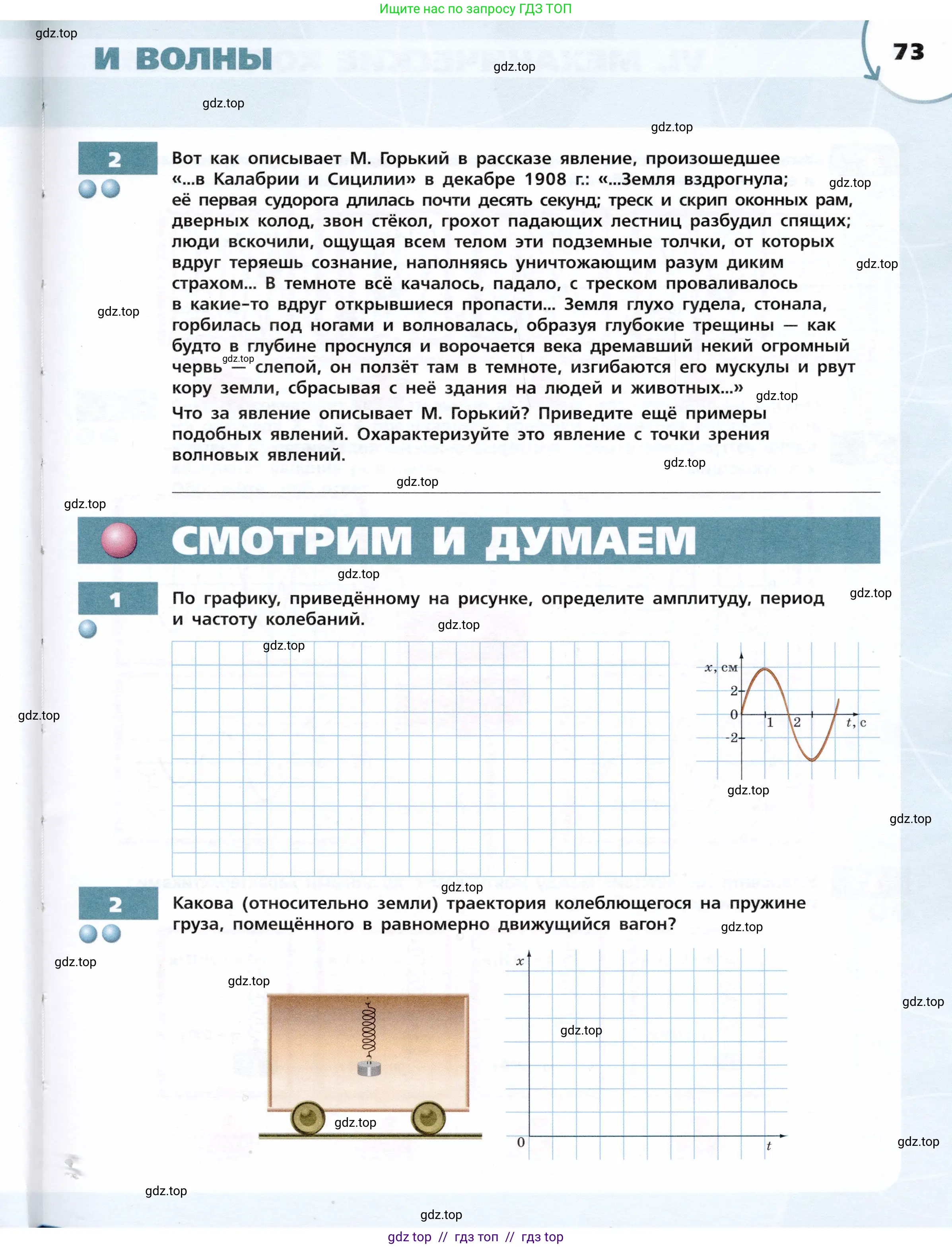 Физика, 9 класс Тетрадь-тренажёр, авторы: Артеменков Денис Александрович, Белага Виктория Владимировна, Воронцова Наталия Игоревна, Жумаев Владислав Викторович, Ломаченков Иван Алексеевич, Панебратцев Юрий Анатольевич, издательство Просвещение, Москва, 2024, голубого цвета, страница 73