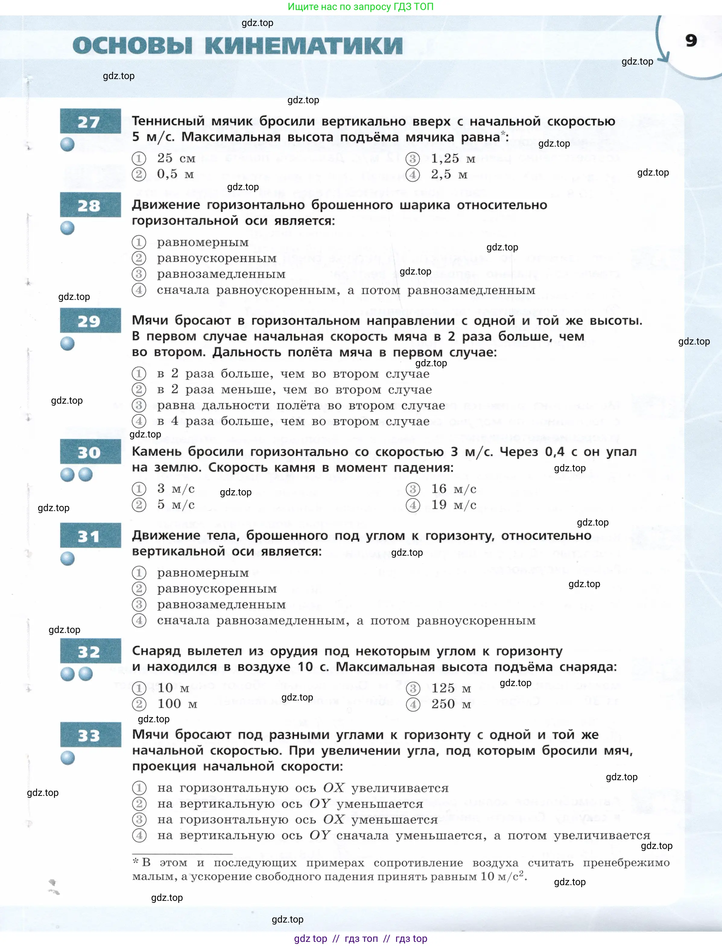 Физика, 9 класс Тетрадь-тренажёр, авторы: Артеменков Денис Александрович, Белага Виктория Владимировна, Воронцова Наталия Игоревна, Жумаев Владислав Викторович, Ломаченков Иван Алексеевич, Панебратцев Юрий Анатольевич, издательство Просвещение, Москва, 2024, голубого цвета, страница 9