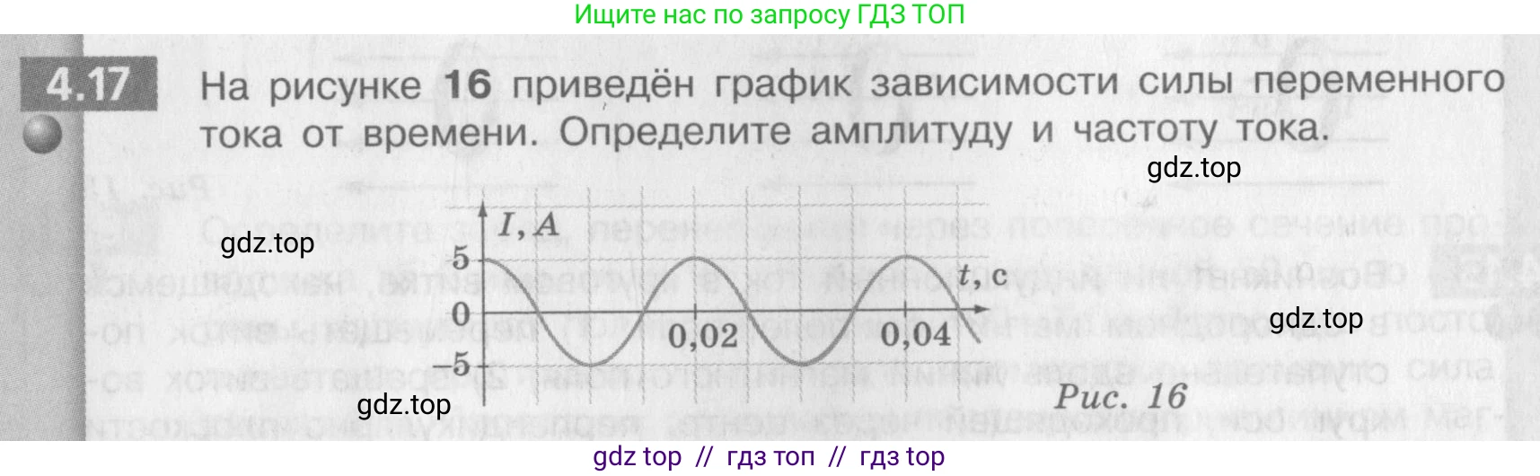 Физика, 9 класс Задачник, авторы: Артеменков Денис Александрович, Ломаченков Иван Алексеевич, Панебратцев Юрий Анатольевич, издательство Просвещение, Москва, 2011, страница 24, номер 4.17, Условие