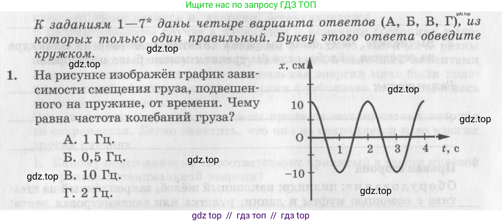 Физика, 9 класс Самостоятельные работы, авторы: Генденштейн Лев Элевич, Орлов Владимир Алексеевич, Никифоров Геннадий Григорьевич, издательство Мнемозина, Москва, 2011, салатового цвета, страница 34, номер 1, Условие