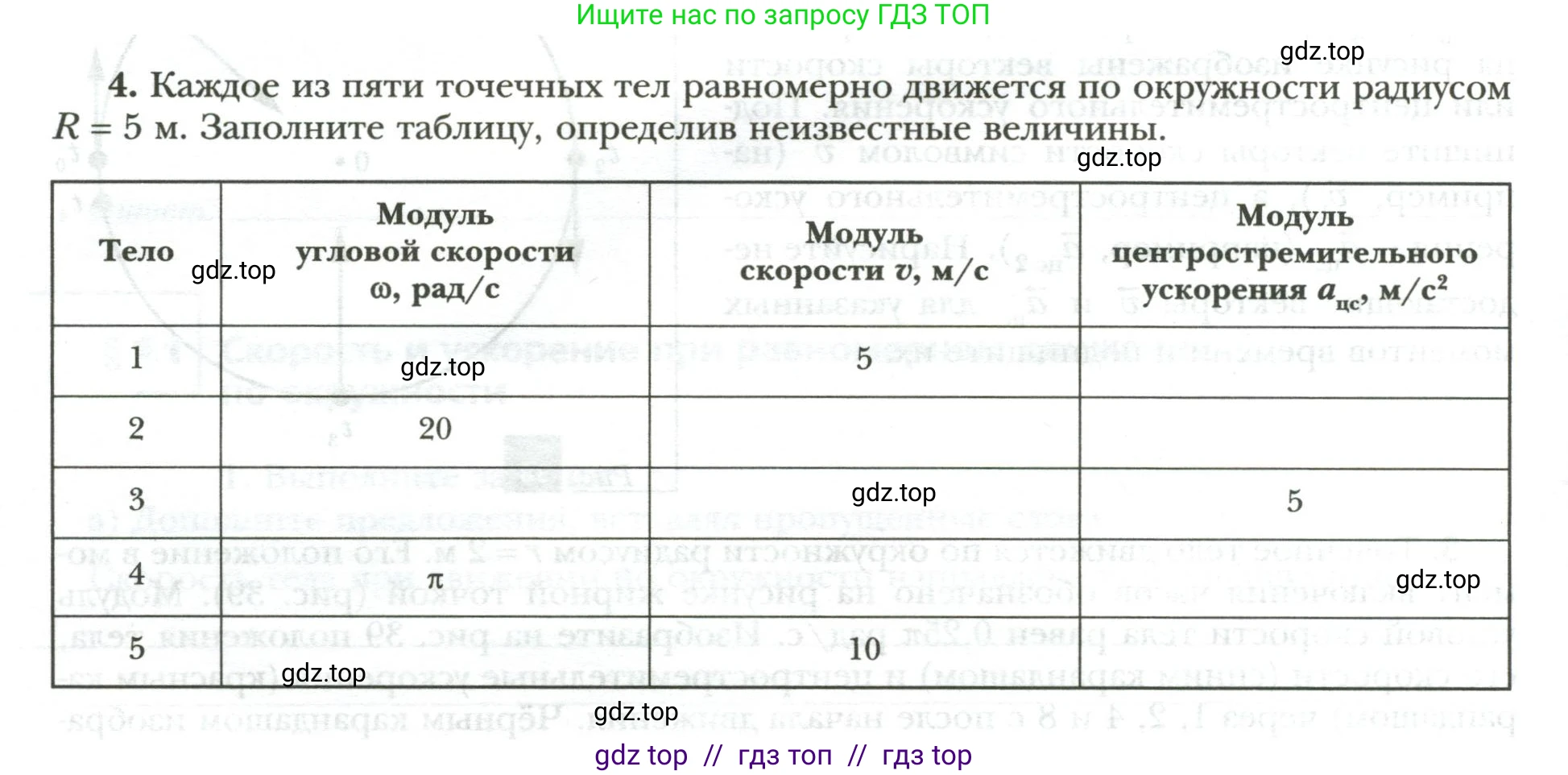 Физика, 9 класс рабочая тетрадь, авторы: Грачев Александр Васильевич, Погожев Владимир Александрович, Боков Павел Юрьевич, Вишнякова Екатерина Анатольевна, издательство Просвещение, Москва, 2021, Часть 1, страница 50, номер 4, Условие