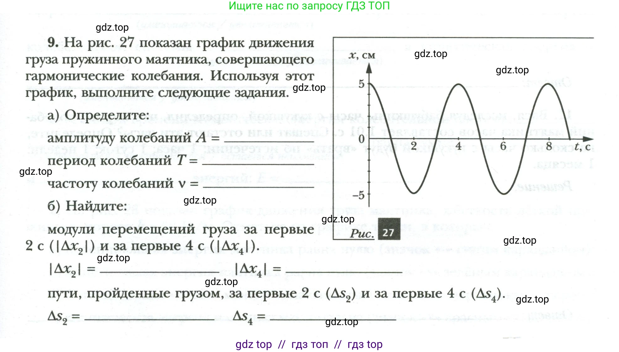 Физика, 9 класс рабочая тетрадь, авторы: Грачев Александр Васильевич, Погожев Владимир Александрович, Боков Павел Юрьевич, Вишнякова Екатерина Анатольевна, издательство Просвещение, Москва, 2021, Часть 2, страница 51, номер 9, Условие