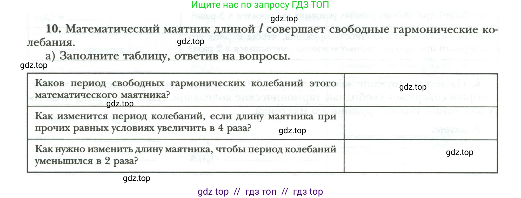 Физика, 9 класс рабочая тетрадь, авторы: Грачев Александр Васильевич, Погожев Владимир Александрович, Боков Павел Юрьевич, Вишнякова Екатерина Анатольевна, издательство Просвещение, Москва, 2021, Часть 2, страница 56, номер 10, Условие