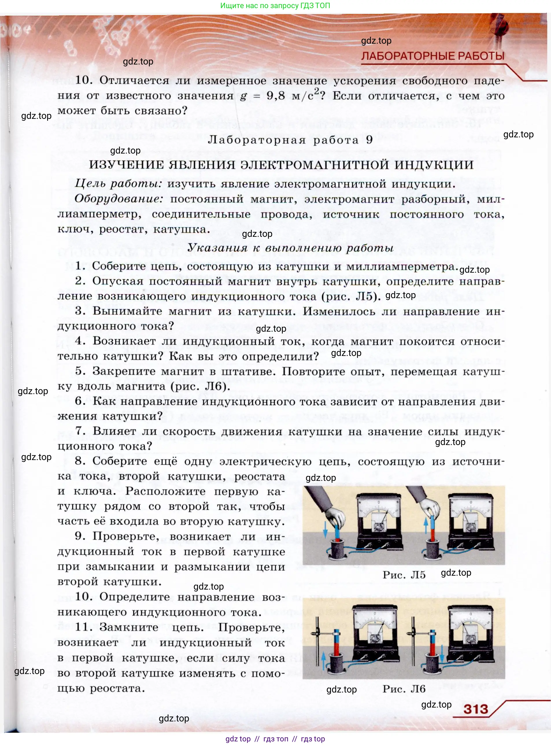 Физика, 9 класс Учебник, авторы: Громов Сергей Васильевич, Родина Надежда Александровна, Белага Виктория Владимировна, Ломаченков Иван Алексеевич, Панебратцев Юрий Анатольевич, издательство Просвещение, Москва, 2018, страница 313