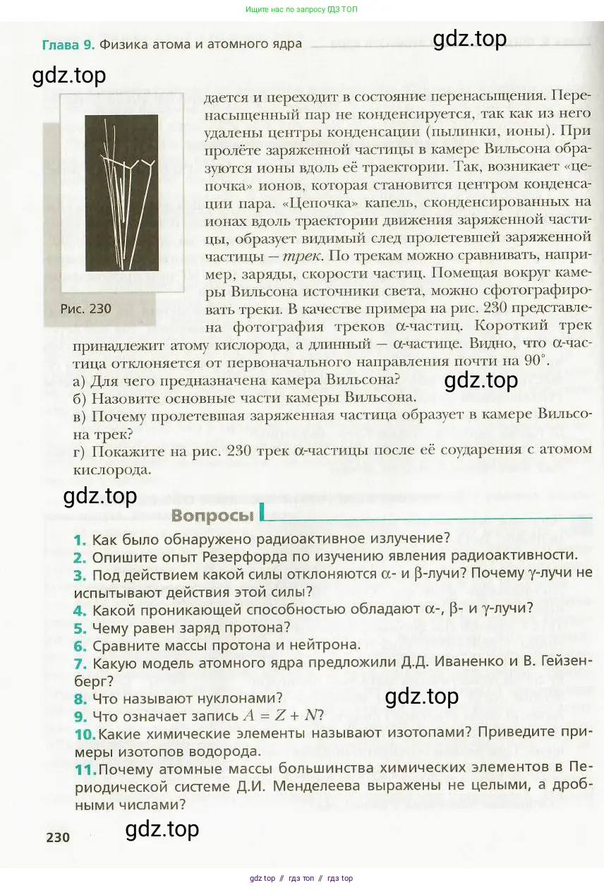 Физика, 9 класс Учебник, авторы: Хижнякова Людмила Степановна, Синявина Анна Афанасьевна, издательство Вентана-граф, Москва, 2012, серого цвета, страница 230
