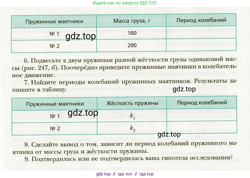 Физика, 9 класс Учебник, авторы: Хижнякова Людмила Степановна, Синявина Анна Афанасьевна, издательство Вентана-граф, Москва, 2012, серого цвета, страница 280, номер 1, Условие (продолжение 2)