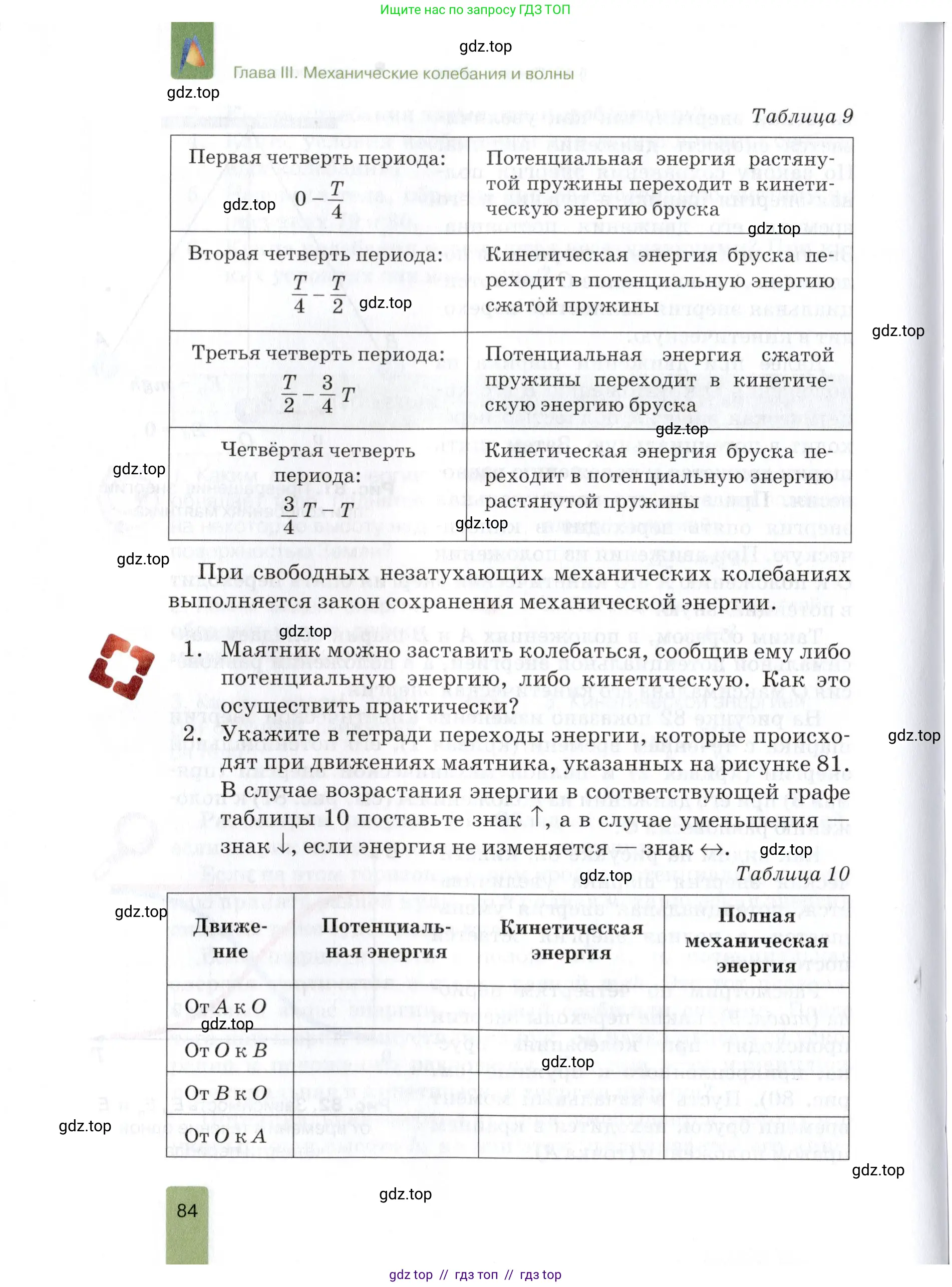Физика, 9 класс Учебник, автор: Изергин Эдуард Тимофеевич, издательство Русское слово, Москва, 2019, страница 84