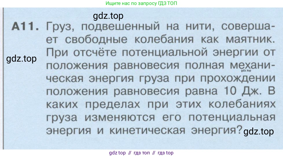 Физика, 9 класс Учебник, автор: Кабардин Олег Фёдорович, издательство Просвещение, Москва, 2014, радужного цвета, страница 93, номер А11, Условие