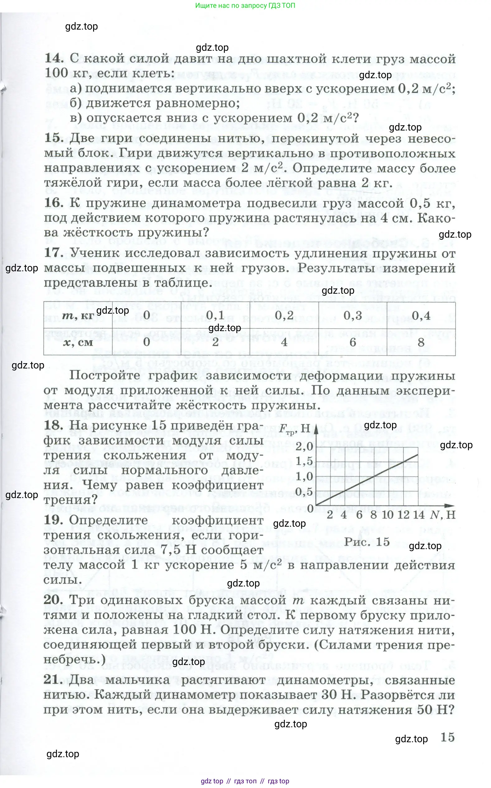 Физика, 9 класс Дидактические материалы, авторы: Марон Абрам Евсеевич, Марон Евгений Абрамович, издательство Просвещение, Москва, 2022, белого цвета, страница 15