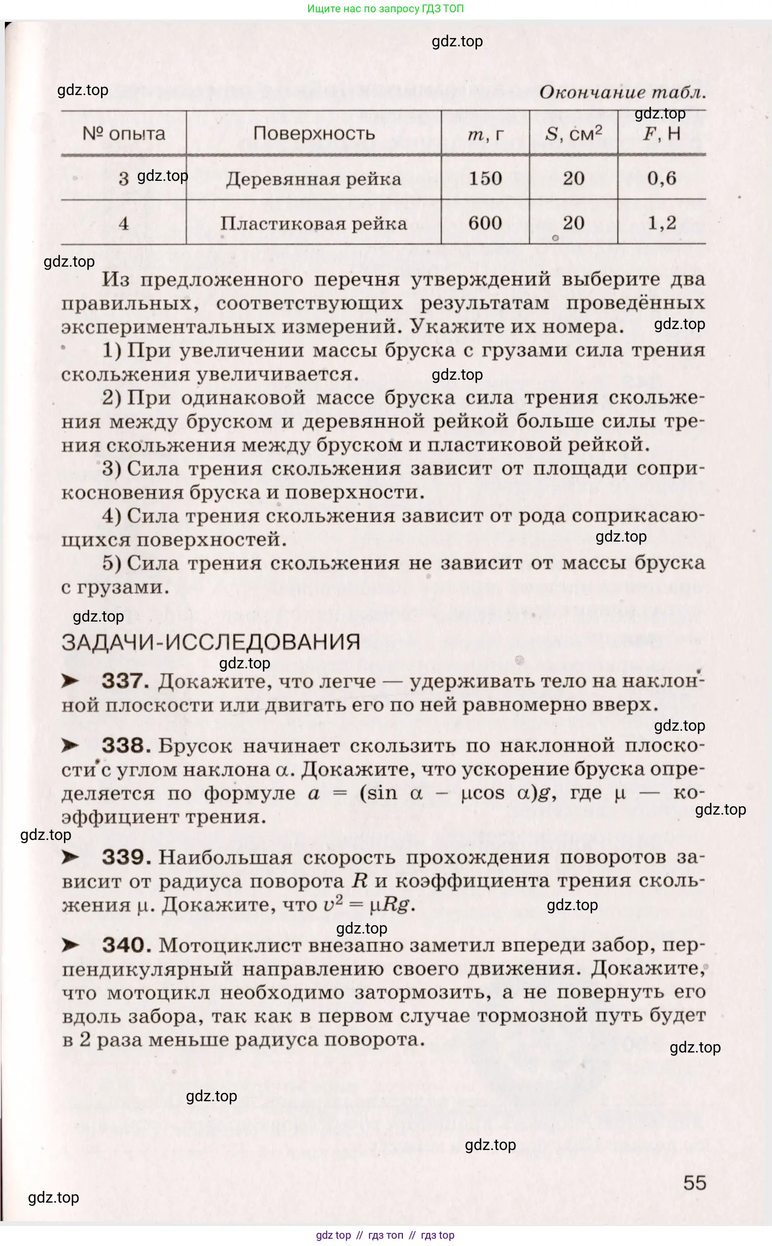 Физика, 9 класс Сборник вопросов и задач, авторы: Марон Абрам Евсеевич, Марон Евгений Абрамович, Позойский Семён Вениаминович, издательство Просвещение, Москва, 2022, белого цвета, страница 15, номер 55, Условие