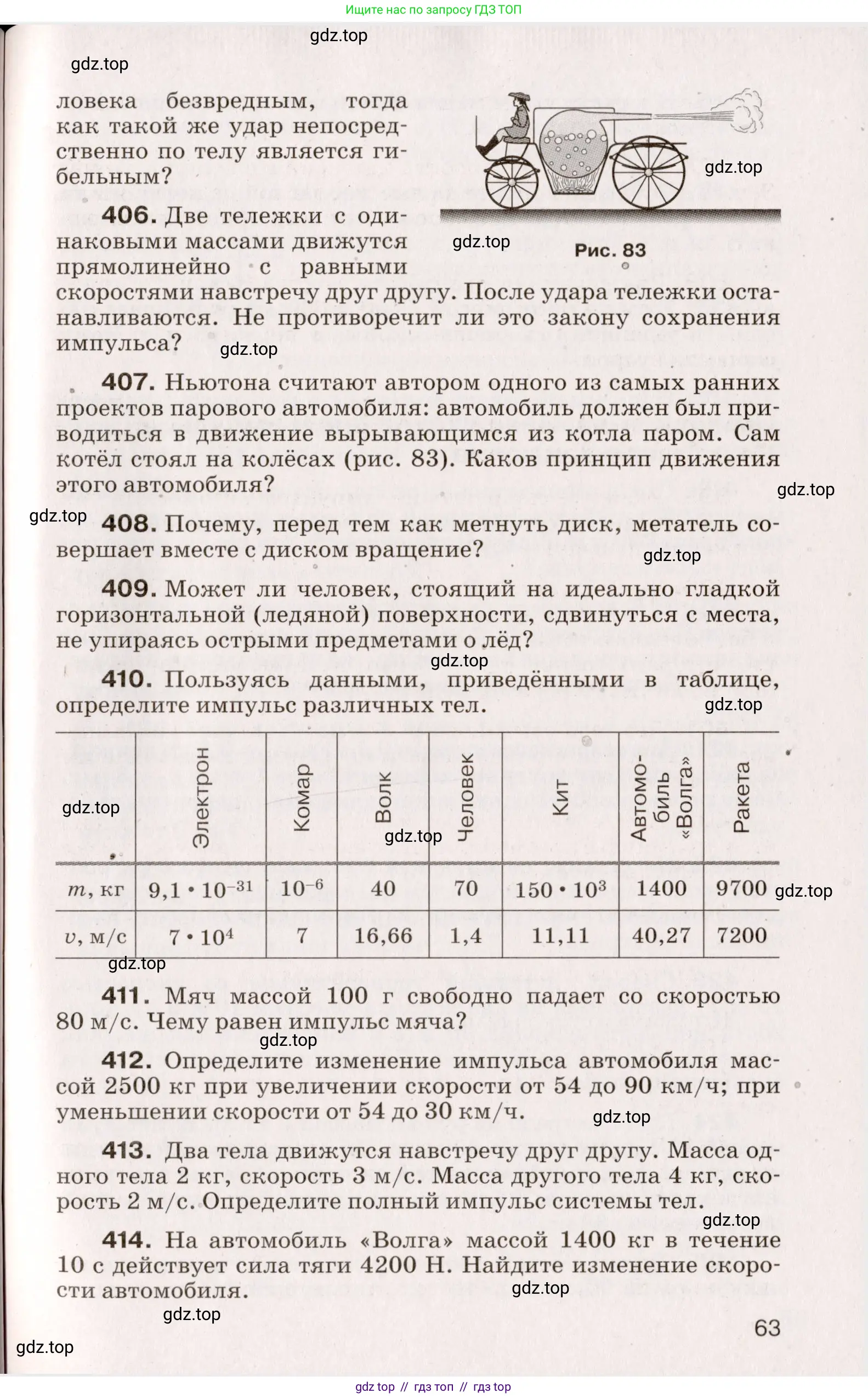 Физика, 9 класс Сборник вопросов и задач, авторы: Марон Абрам Евсеевич, Марон Евгений Абрамович, Позойский Семён Вениаминович, издательство Просвещение, Москва, 2022, белого цвета, страница 16, номер 63, Условие
