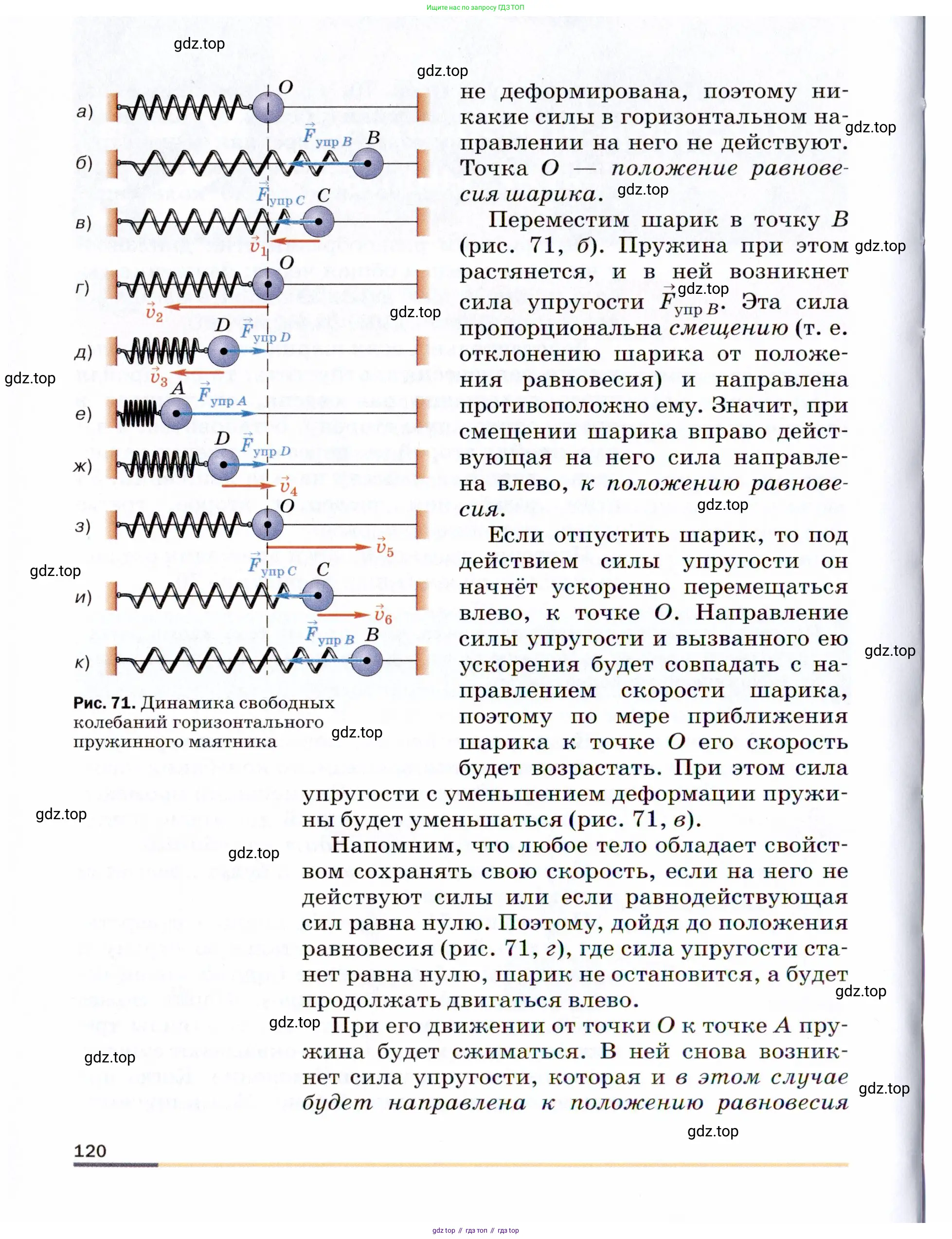 Физика, 9 класс Учебник, авторы: Пёрышкин И М, Гутник Елена Моисеевна, Иванов Александр Иванович, Петрова Мария Арсеньевна, издательство Просвещение, Москва, 2021 - 2022, страница 120