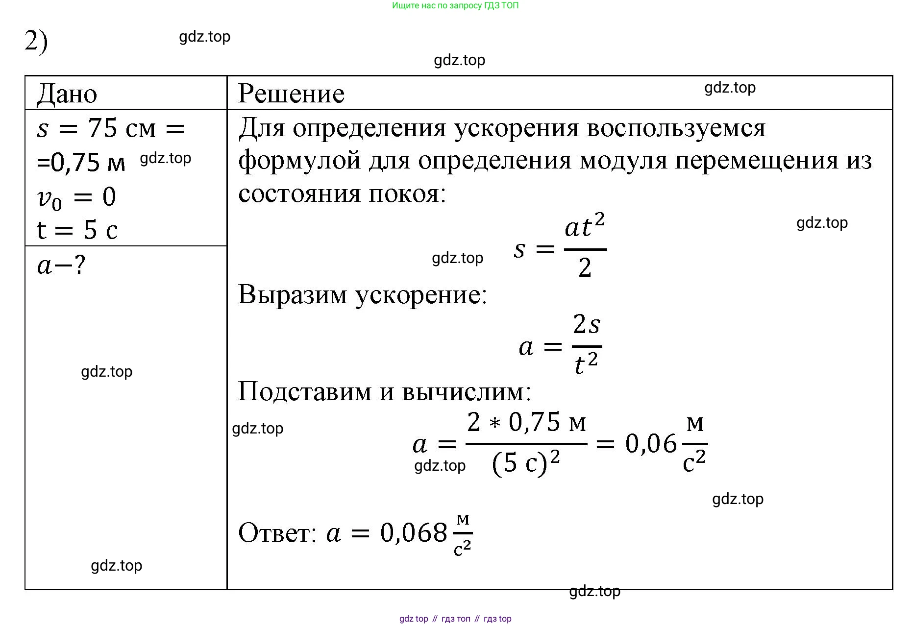 ГДЗ Физика, 9 класс Учебник, авторы: Пёрышкин И М, Гутник Елена Моисеевна, Иванов Александр Иванович, Петрова Мария Арсеньевна, издательство Просвещение, Москва, 2021 - 2022, страница 34, номер 2, Решение