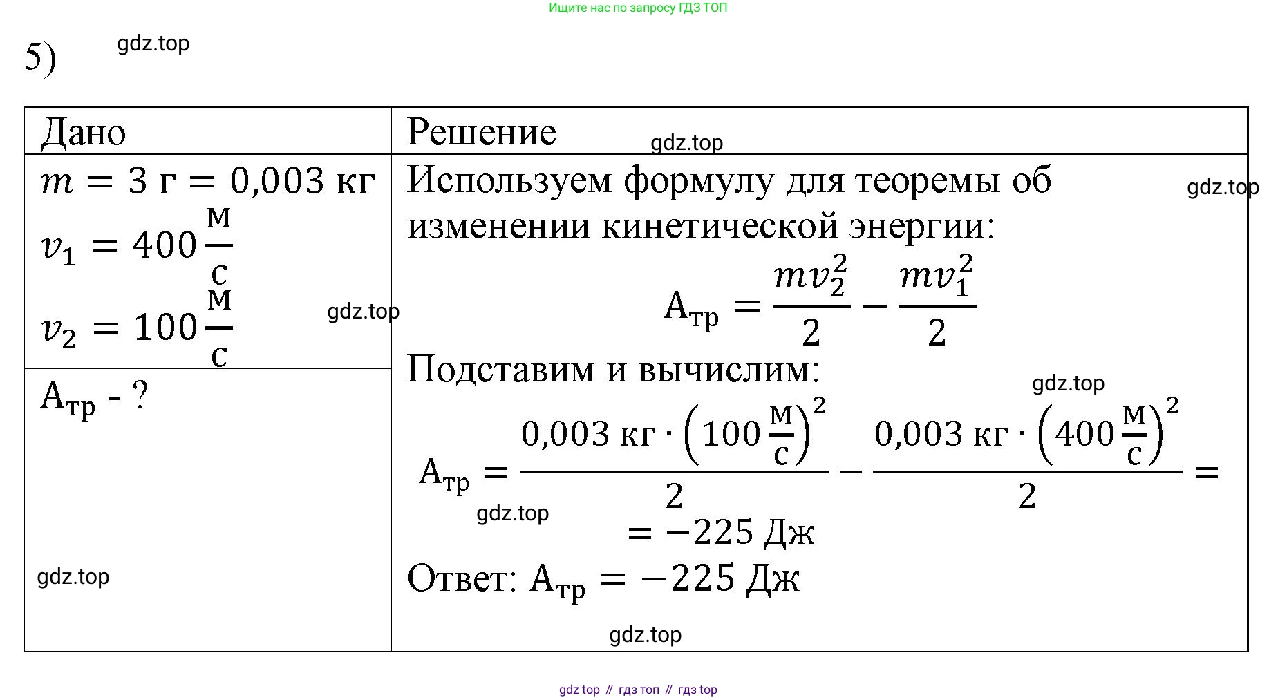 ГДЗ Физика, 9 класс Учебник, авторы: Пёрышкин И М, Гутник Елена Моисеевна, Иванов Александр Иванович, Петрова Мария Арсеньевна, издательство Просвещение, Москва, 2021 - 2022, страница 113, номер 5, Решение
