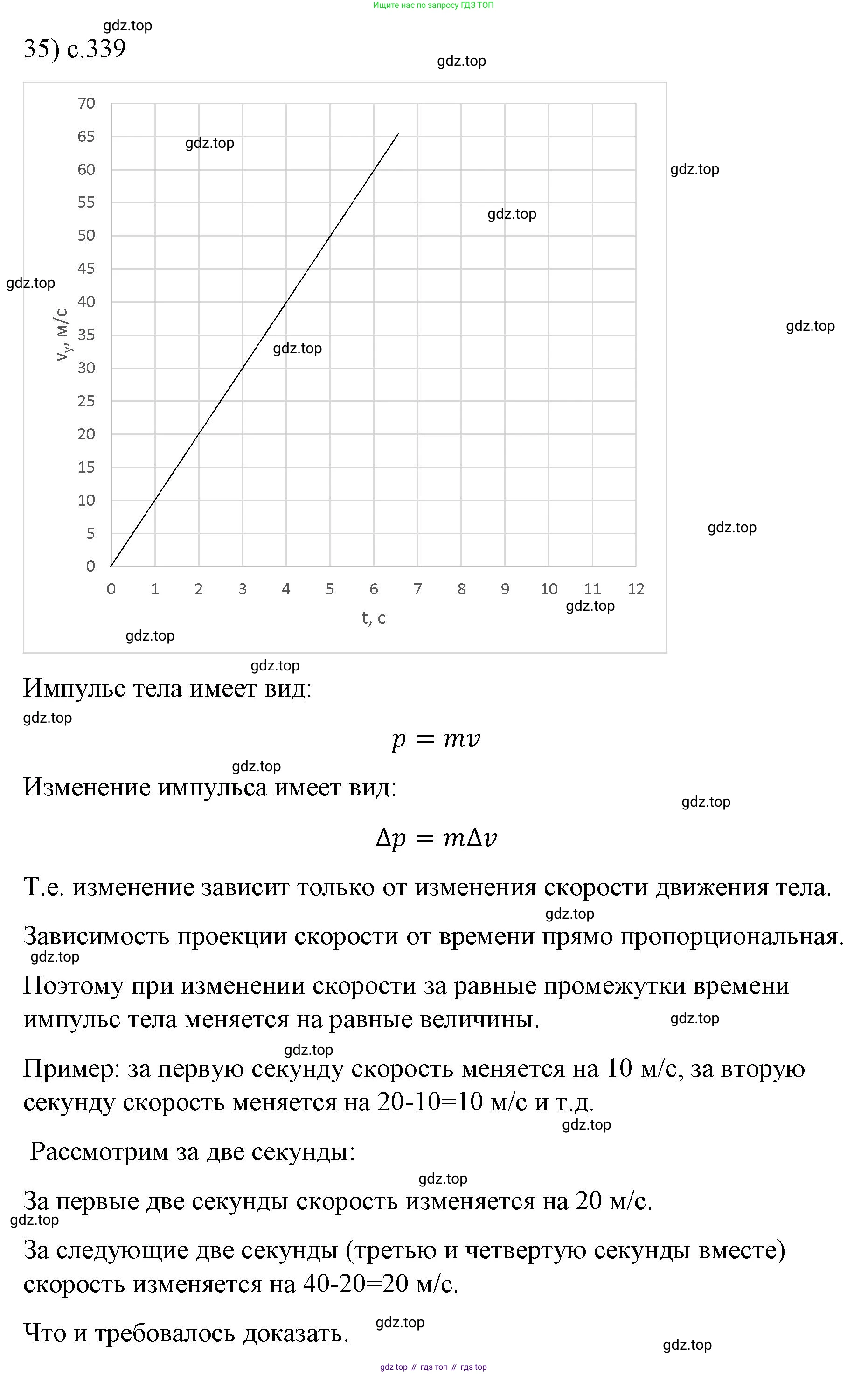 ГДЗ Физика, 9 класс Учебник, авторы: Пёрышкин И М, Гутник Елена Моисеевна, Иванов Александр Иванович, Петрова Мария Арсеньевна, издательство Просвещение, Москва, 2021 - 2022, страница 339, номер 35, Решение