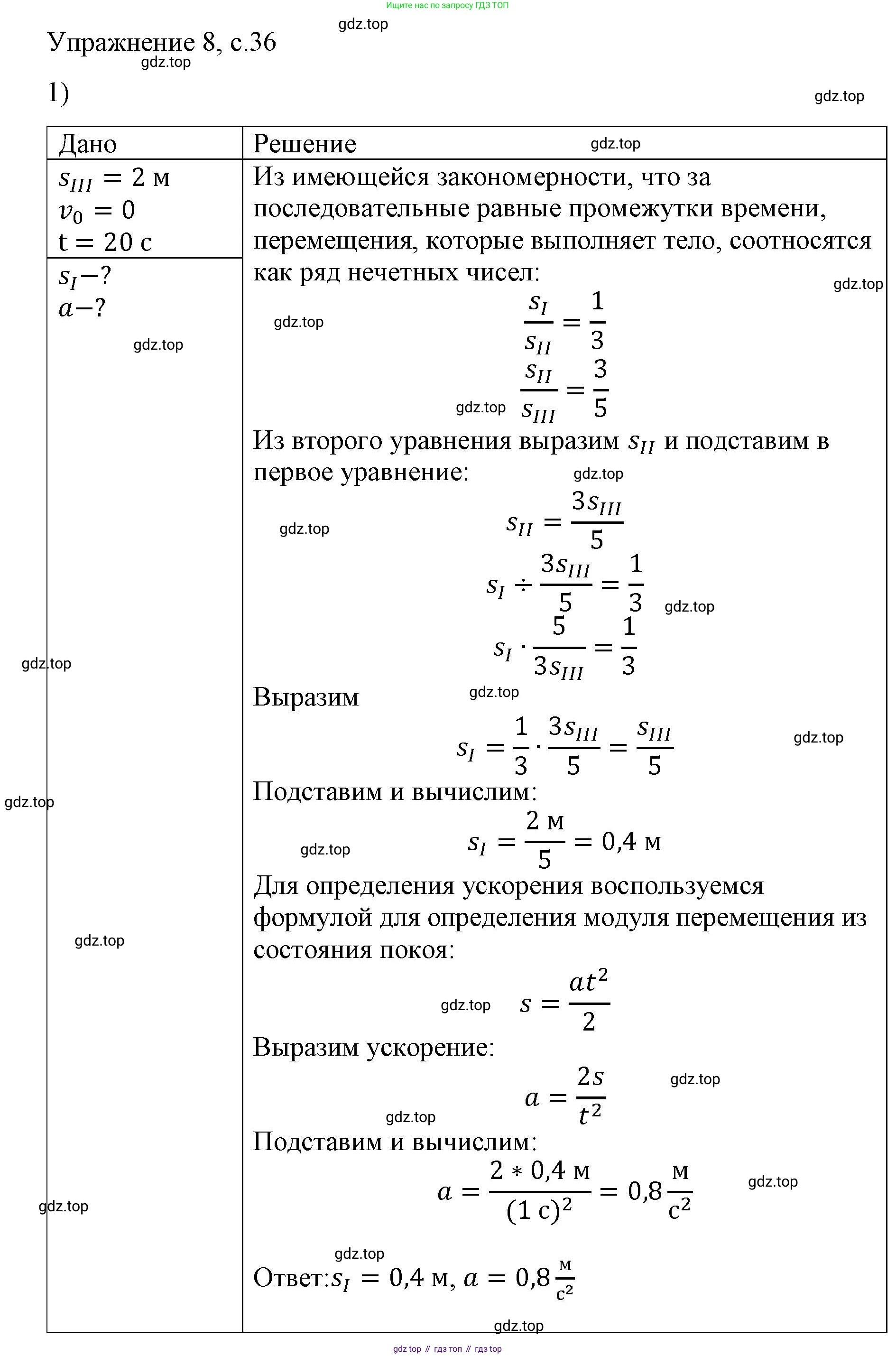 ГДЗ Физика, 9 класс Учебник, авторы: Пёрышкин И М, Гутник Елена Моисеевна, Иванов Александр Иванович, Петрова Мария Арсеньевна, издательство Просвещение, Москва, 2023, белого цвета, страница 36, номер 1, Решение