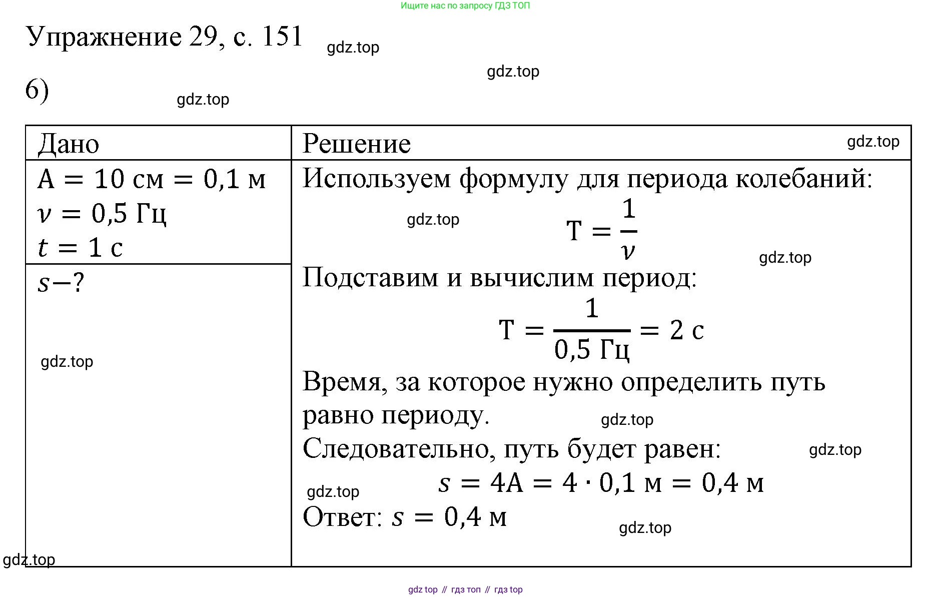 Физика, 9 класс Учебник, авторы: Пёрышкин И М, Гутник Елена Моисеевна, Иванов Александр Иванович, Петрова Мария Арсеньевна, издательство Просвещение, Москва, 2023, белого цвета, страница 151, номер 6, Решение