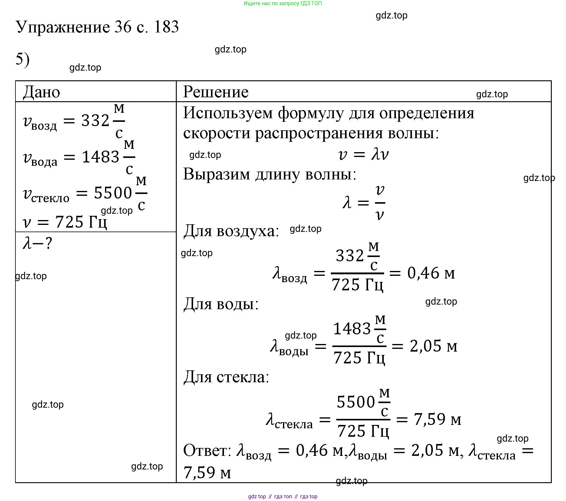 Физика, 9 класс Учебник, авторы: Пёрышкин И М, Гутник Елена Моисеевна, Иванов Александр Иванович, Петрова Мария Арсеньевна, издательство Просвещение, Москва, 2023, белого цвета, страница 183, номер 5, Решение
