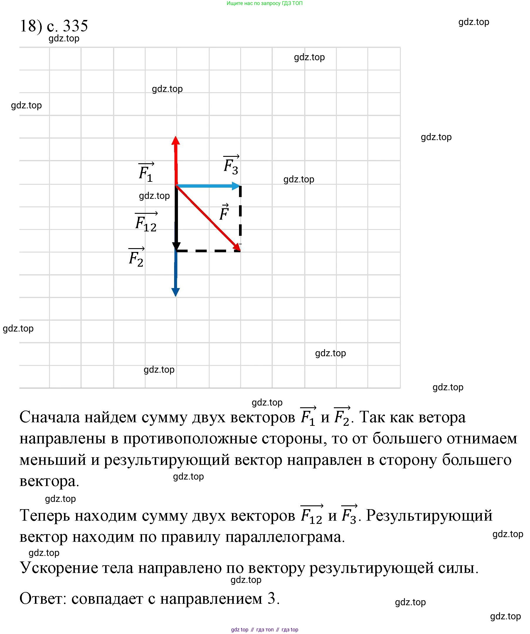 Физика, 9 класс Учебник, авторы: Пёрышкин И М, Гутник Елена Моисеевна, Иванов Александр Иванович, Петрова Мария Арсеньевна, издательство Просвещение, Москва, 2023, белого цвета, страница 335, номер 18, Решение