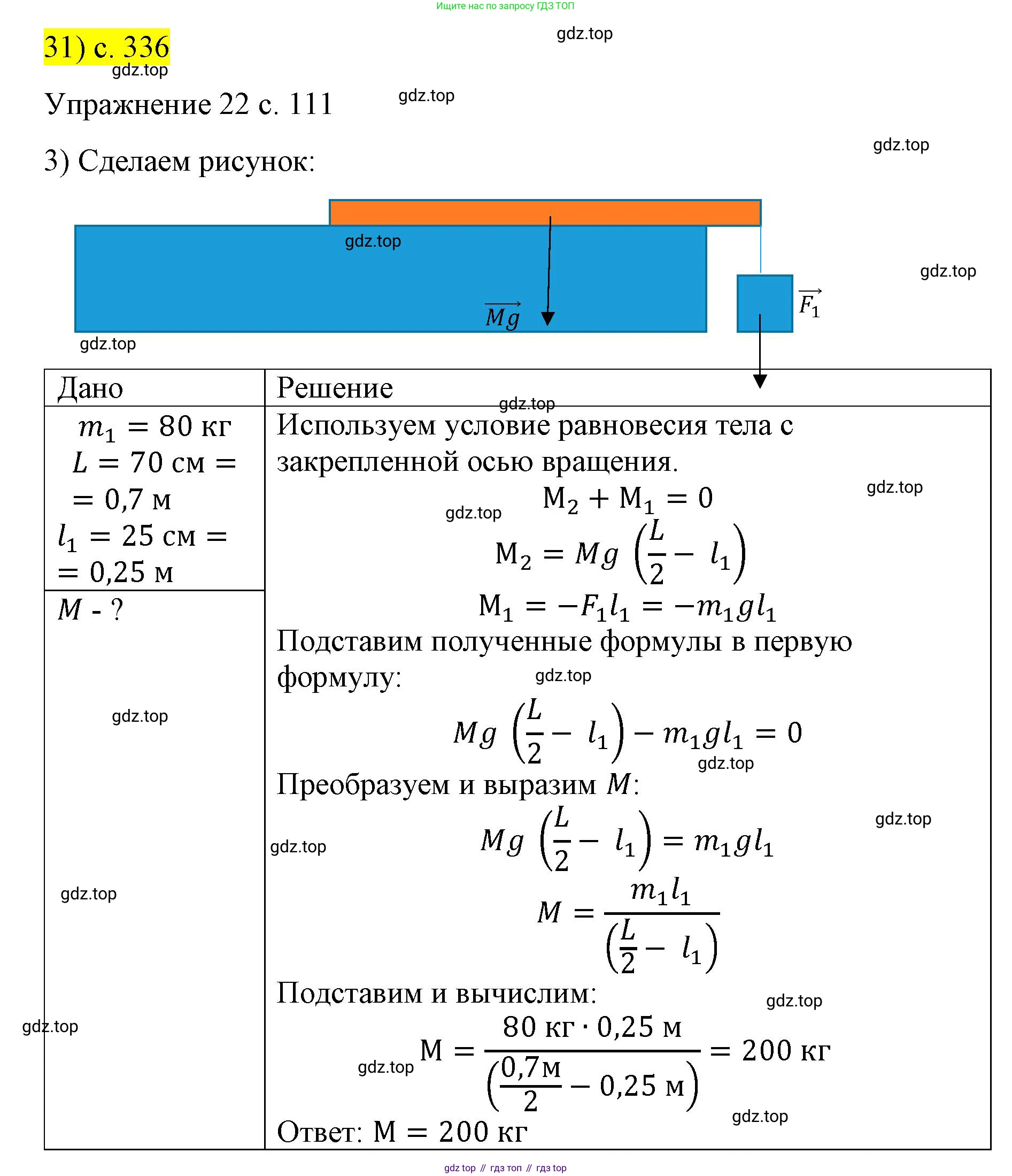 Физика, 9 класс Учебник, авторы: Пёрышкин И М, Гутник Елена Моисеевна, Иванов Александр Иванович, Петрова Мария Арсеньевна, издательство Просвещение, Москва, 2023, белого цвета, страница 336, номер 31, Решение