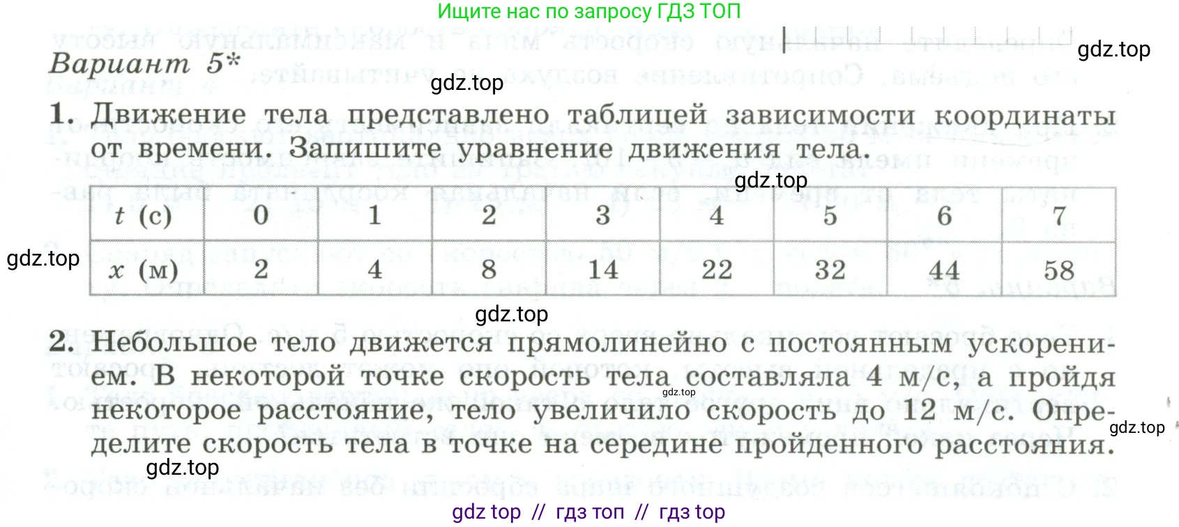 Физика, 10 класс Самостоятельные и контрольные работы, авторы: Ерюткин Евгений Сергеевич, Ерюткина Светлана Григорьевна, издательство Просвещение, Москва, 2018, оранжевого цвета, страница 11, Условие
