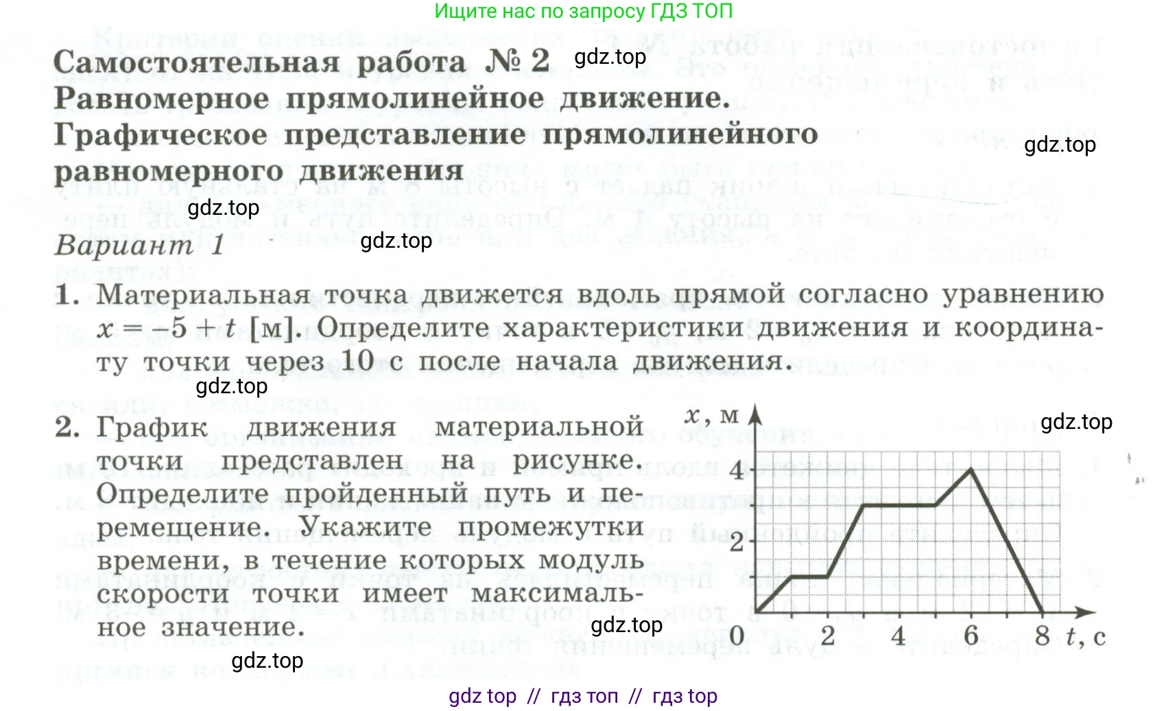 Физика, 10 класс Самостоятельные и контрольные работы, авторы: Ерюткин Евгений Сергеевич, Ерюткина Светлана Григорьевна, издательство Просвещение, Москва, 2018, оранжевого цвета, страница 6, Условие