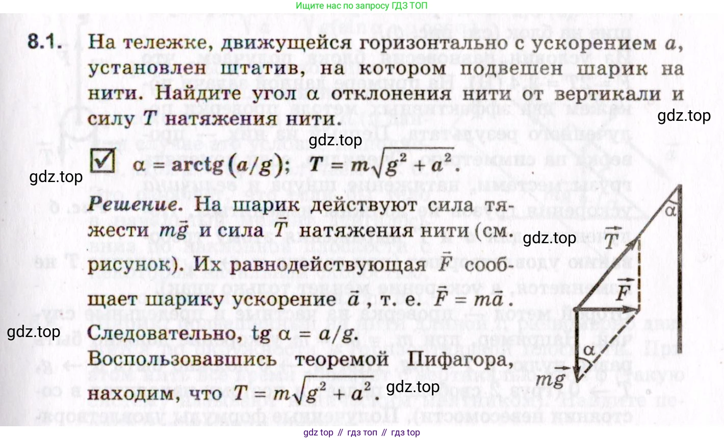 ГДЗ Физика, 10-11 класс Задачник, авторы: Гельфгат Илья Маркович, Генденштейн Лев Элевич, Кирик Леонид Анатольевич, издательство Илекса, Москва, 2008, красного цвета, страница 57, номер 8.1, Условие