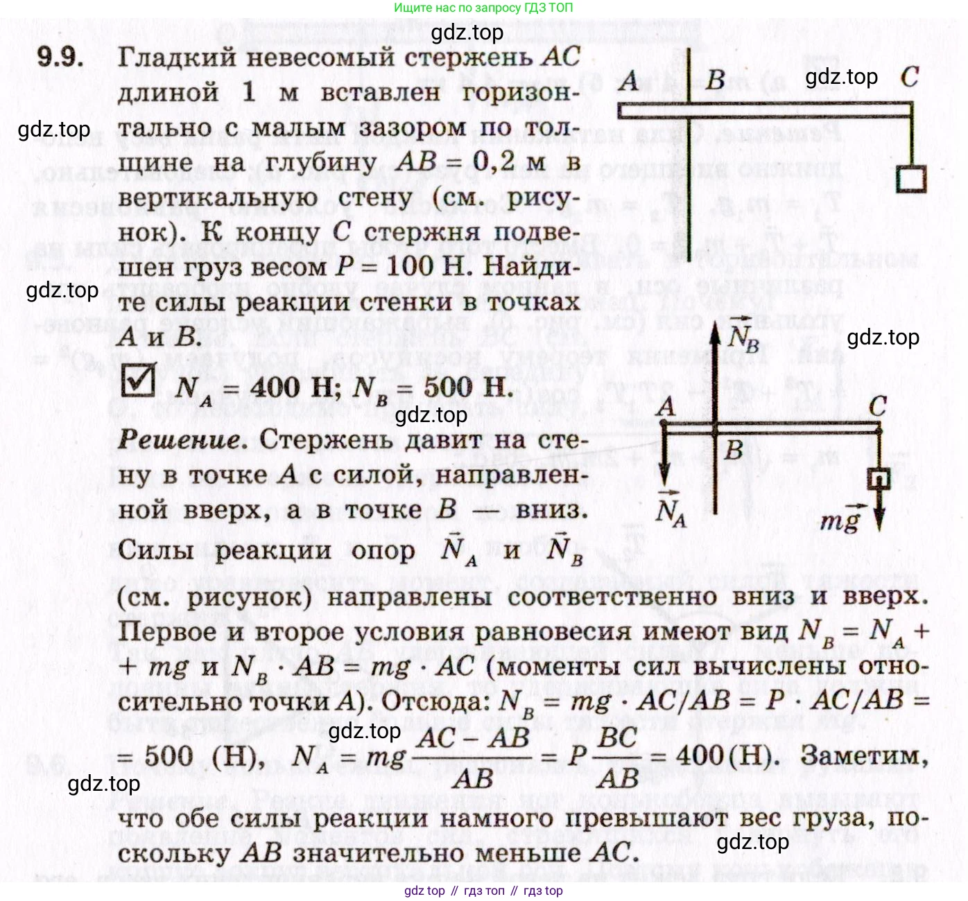 ГДЗ Физика, 10-11 класс Задачник, авторы: Гельфгат Илья Маркович, Генденштейн Лев Элевич, Кирик Леонид Анатольевич, издательство Илекса, Москва, 2008, красного цвета, страница 68, номер 9.9, Условие