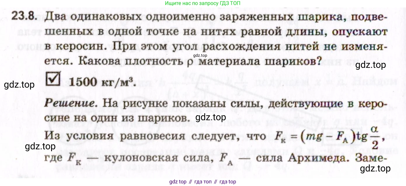 ГДЗ Физика, 10-11 класс Задачник, авторы: Гельфгат Илья Маркович, Генденштейн Лев Элевич, Кирик Леонид Анатольевич, издательство Илекса, Москва, 2008, красного цвета, страница 166, номер 23.8, Условие