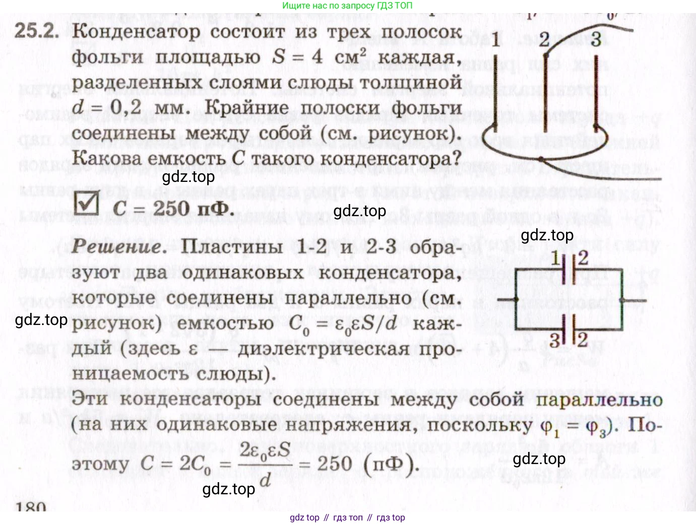 ГДЗ Физика, 10-11 класс Задачник, авторы: Гельфгат Илья Маркович, Генденштейн Лев Элевич, Кирик Леонид Анатольевич, издательство Илекса, Москва, 2008, красного цвета, страница 180, номер 25.2, Условие