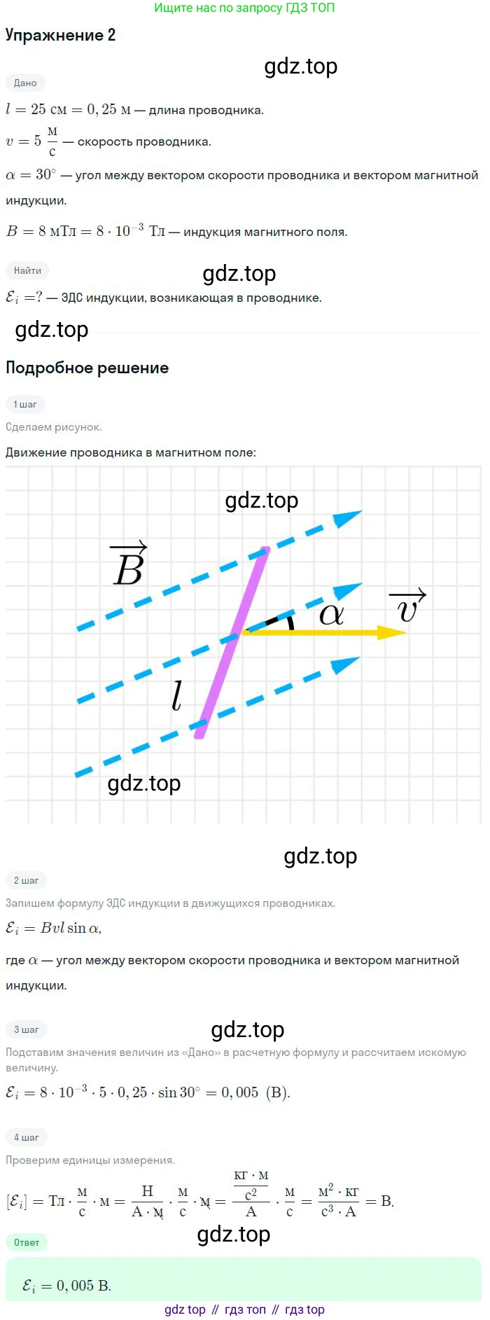 Физика, 10-11 класс Сборник задач, автор: Громцева Ольга Ильинична, издательство Экзамен, Москва, 2018, белого цвета, страница 152, номер 2, Решение