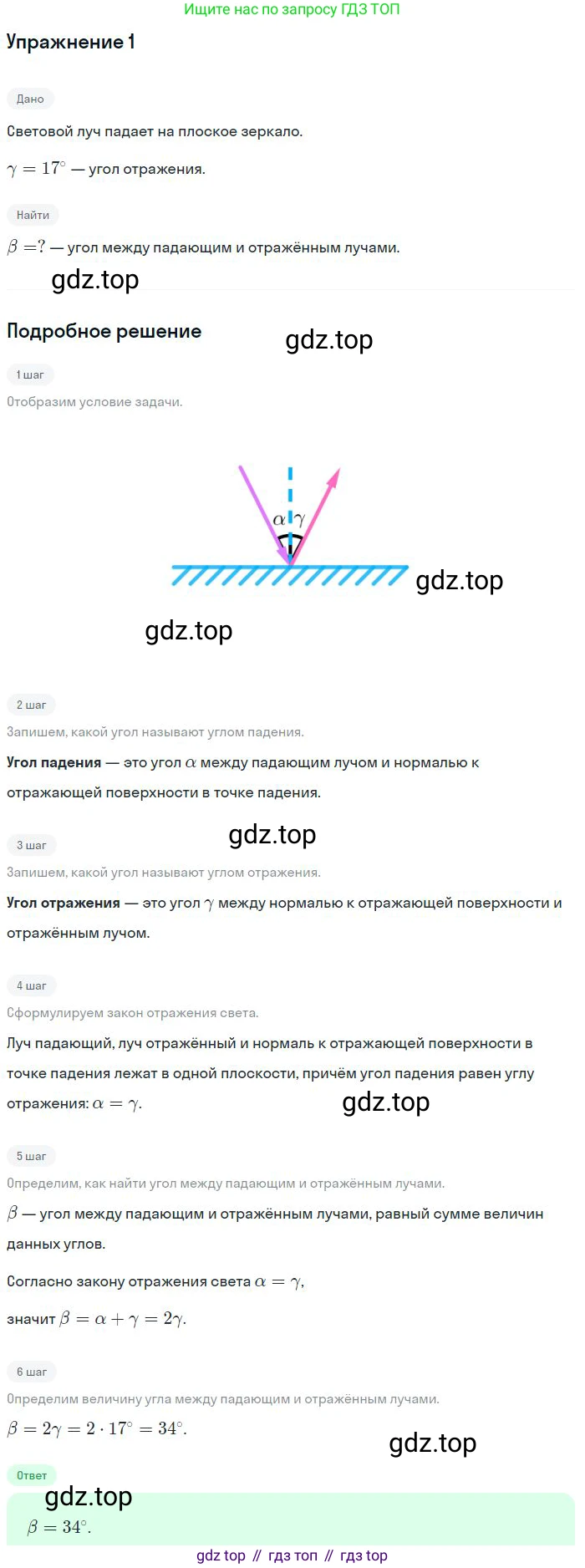 Физика, 10-11 класс Сборник задач, автор: Громцева Ольга Ильинична, издательство Экзамен, Москва, 2018, белого цвета, страница 167, номер 1, Решение