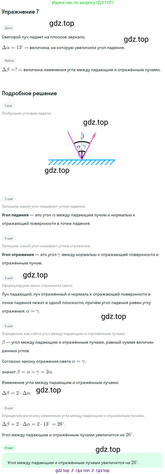Физика, 10-11 класс Сборник задач, автор: Громцева Ольга Ильинична, издательство Экзамен, Москва, 2018, белого цвета, страница 168, номер 7, Решение