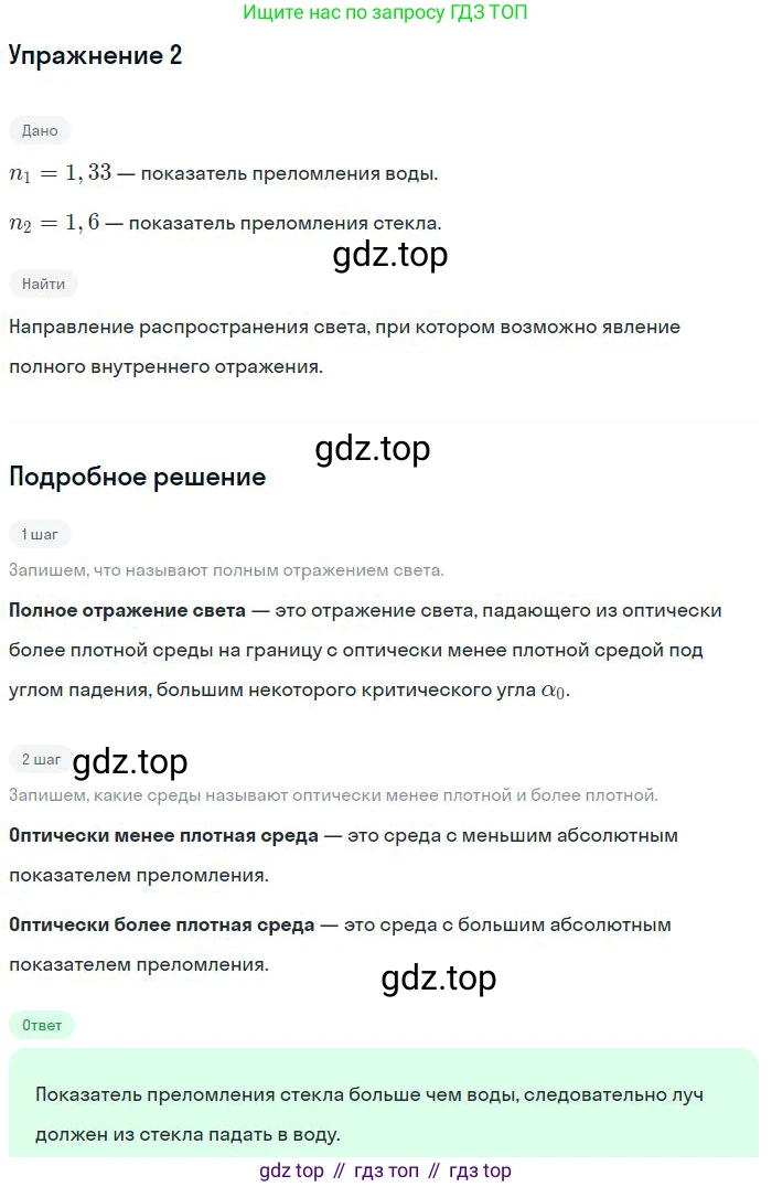 Физика, 10-11 класс Сборник задач, автор: Громцева Ольга Ильинична, издательство Экзамен, Москва, 2018, белого цвета, страница 170, номер 2, Решение