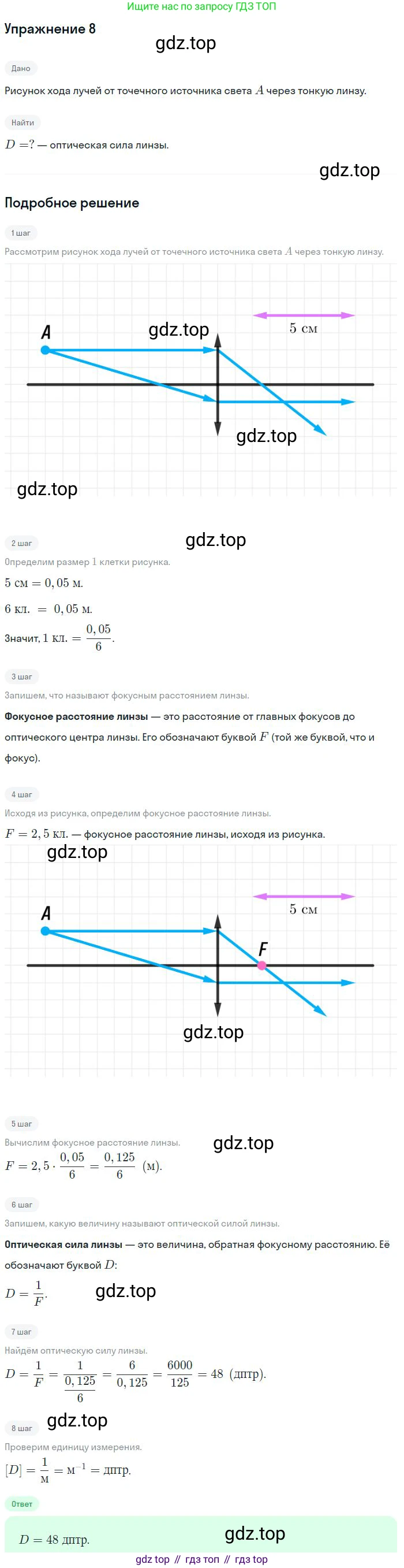 Физика, 10-11 класс Сборник задач, автор: Громцева Ольга Ильинична, издательство Экзамен, Москва, 2018, белого цвета, страница 175, номер 8, Решение