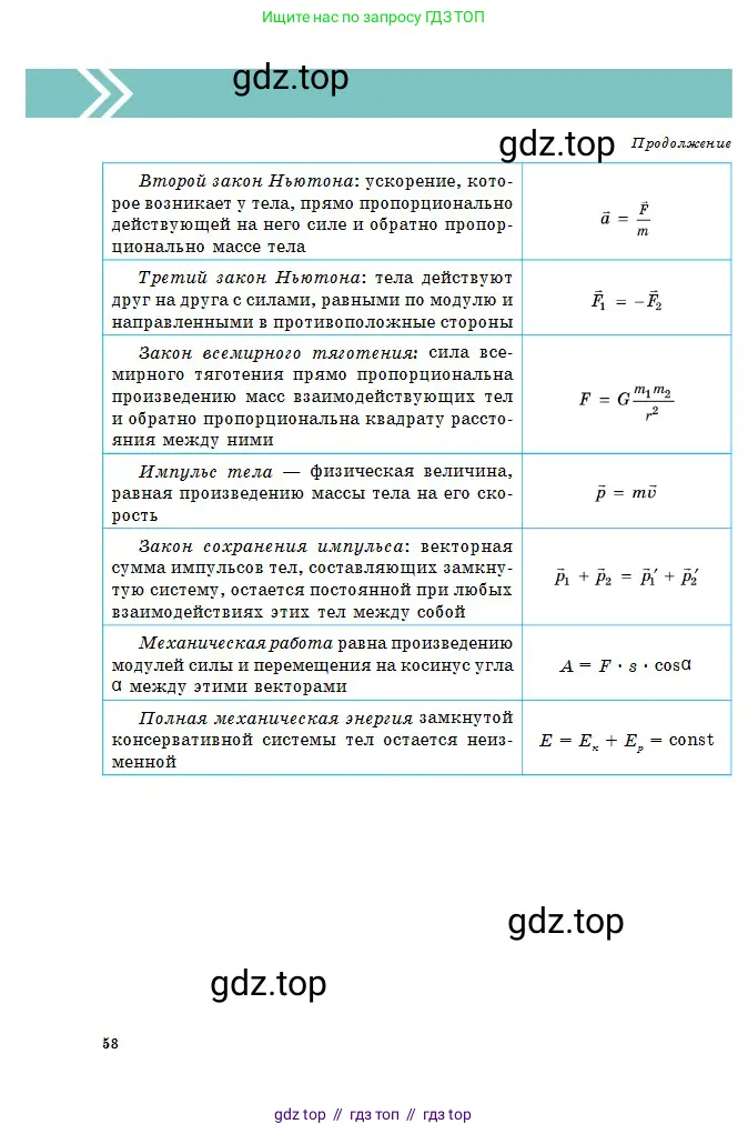 Физика, 10 класс Учебник, авторы: Казахбаева Данагуль Мукажановна, Кронгарт Борис Аркадьевич, Токбергенова Уазипа Конурбаевна, издательство Мектеп, Алматы, 2019, белого цвета, страница 58