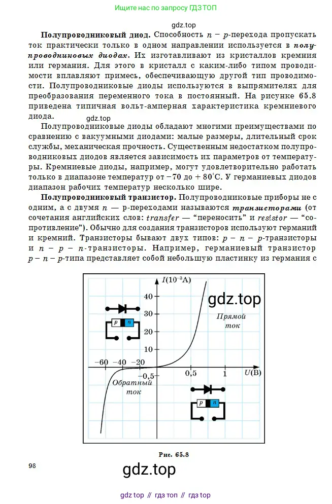 Физика, 10 класс Учебник, авторы: Кронгарт Борис Аркадьевич, Казахбаева Данагуль Мукажановна, Имамбеков Онласын, Кыстаубаев Талгат Зайнулланович, издательство Мектеп, Алматы, 2019, белого цвета, страница 98