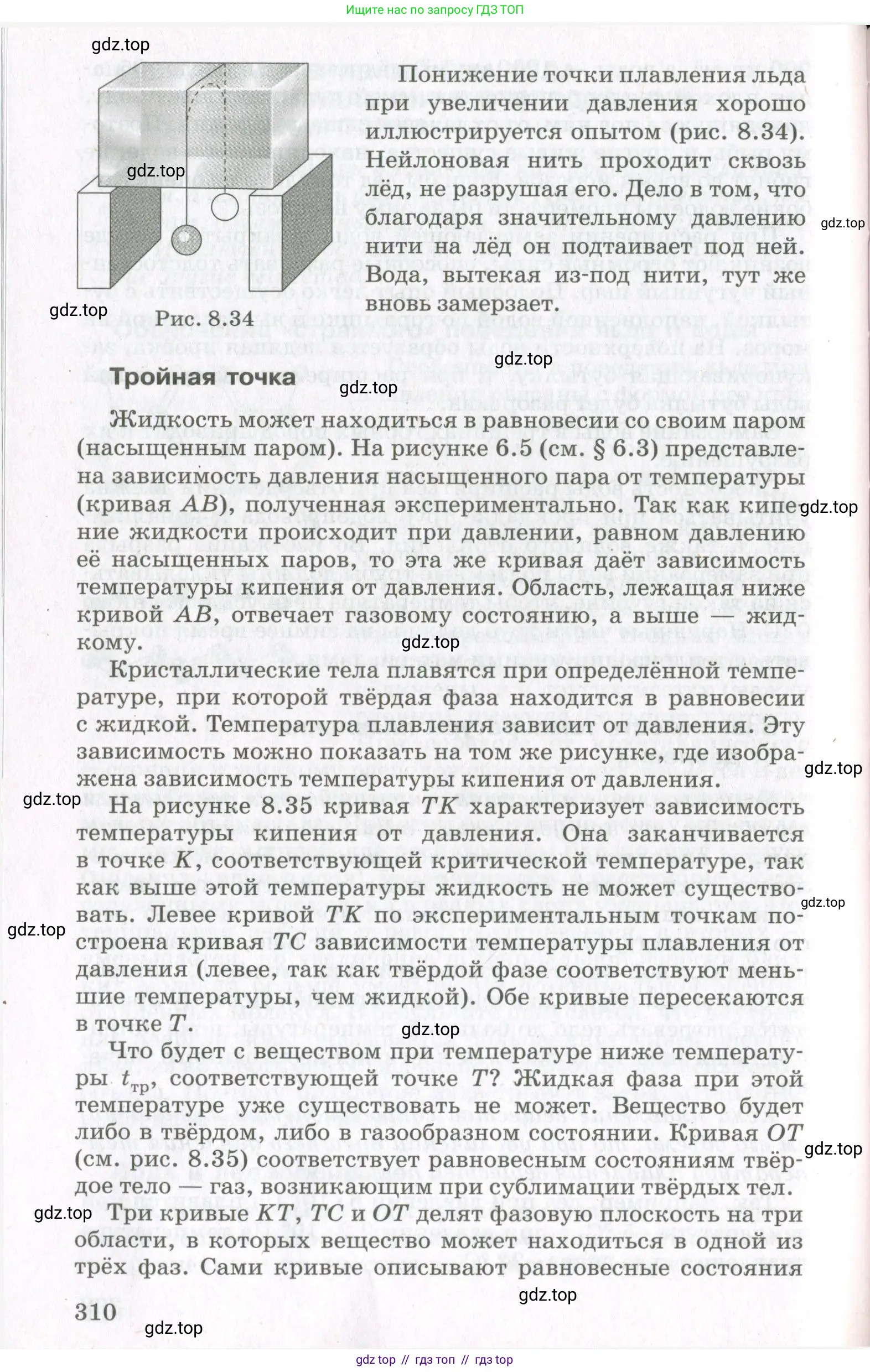 Физика, 10 класс Учебник, авторы: Мякишев Генадий Яковлевич, Синяков Арон Залманович, издательство Просвещение, Москва, 2021, зелёного цвета, страница 310