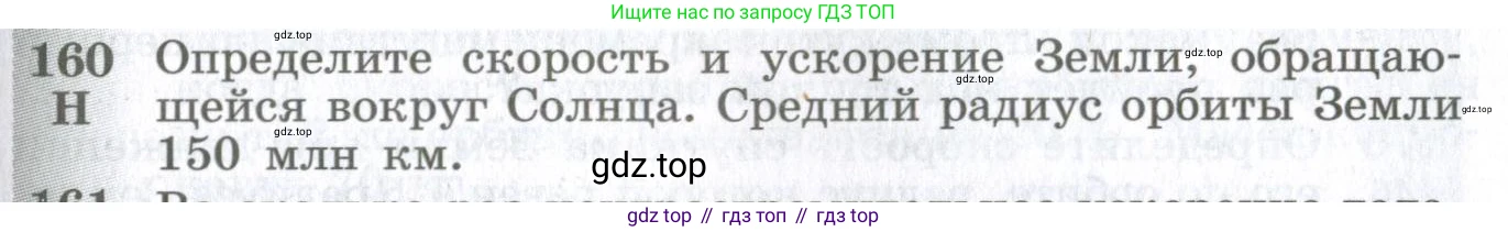 ГДЗ Физика, 10-11 класс Сборник задач, автор: Парфентьева Наталия Андреевна, издательство Просвещение, Москва, 2007, Часть 1, страница 25, номер 160, Условие