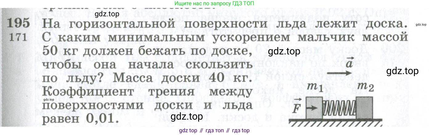 ГДЗ Физика, 10-11 класс Сборник задач, автор: Парфентьева Наталия Андреевна, издательство Просвещение, Москва, 2007, Часть 1, страница 29, номер 195, Условие