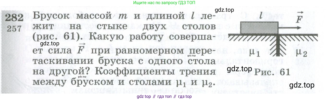 ГДЗ Физика, 10-11 класс Сборник задач, автор: Парфентьева Наталия Андреевна, издательство Просвещение, Москва, 2007, Часть 1, страница 42, номер 282, Условие