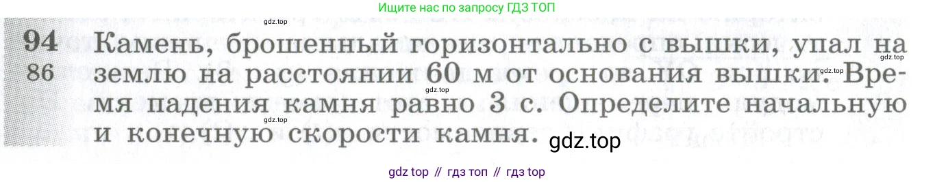 ГДЗ Физика, 10-11 класс Сборник задач, автор: Парфентьева Наталия Андреевна, издательство Просвещение, Москва, 2007, Часть 1, страница 16, номер 94, Условие