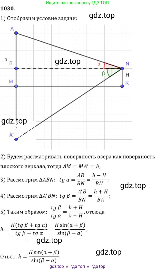 ГДЗ Физика, 10-11 класс Задачник, автор: Рымкевич Андрей Павлович, издательство Просвещение, Москва, 2016, белого цвета, страница 137, номер 1030, Решение 1