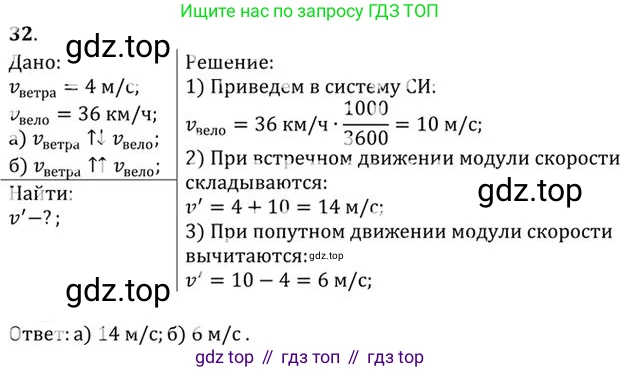 ГДЗ Физика, 10-11 класс Задачник, автор: Рымкевич Андрей Павлович, издательство Просвещение, Москва, 2016, белого цвета, страница 10, номер 32, Решение 1