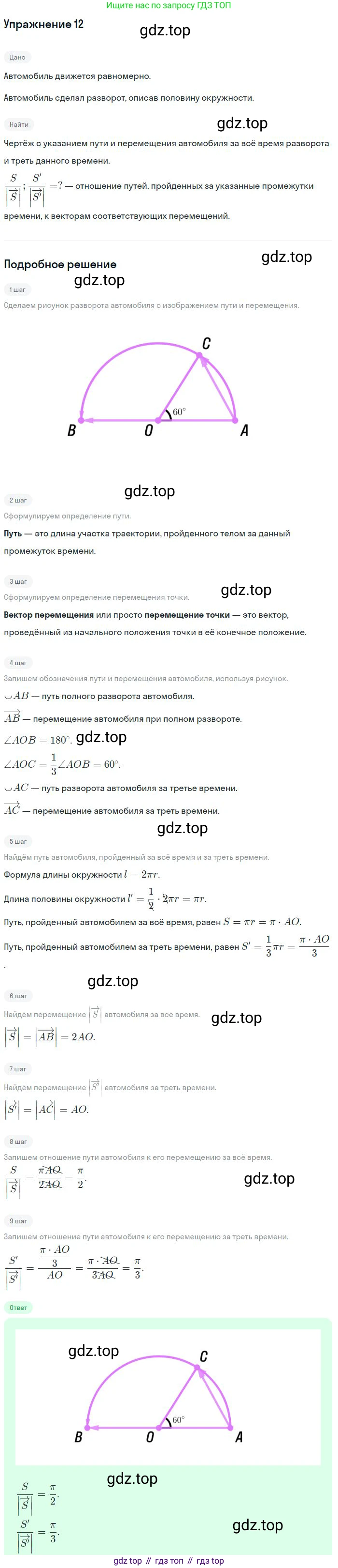 ГДЗ Физика, 10-11 класс Задачник, автор: Рымкевич Андрей Павлович, издательство Просвещение, Москва, 2016, белого цвета, страница 7, номер 12, Решение 2