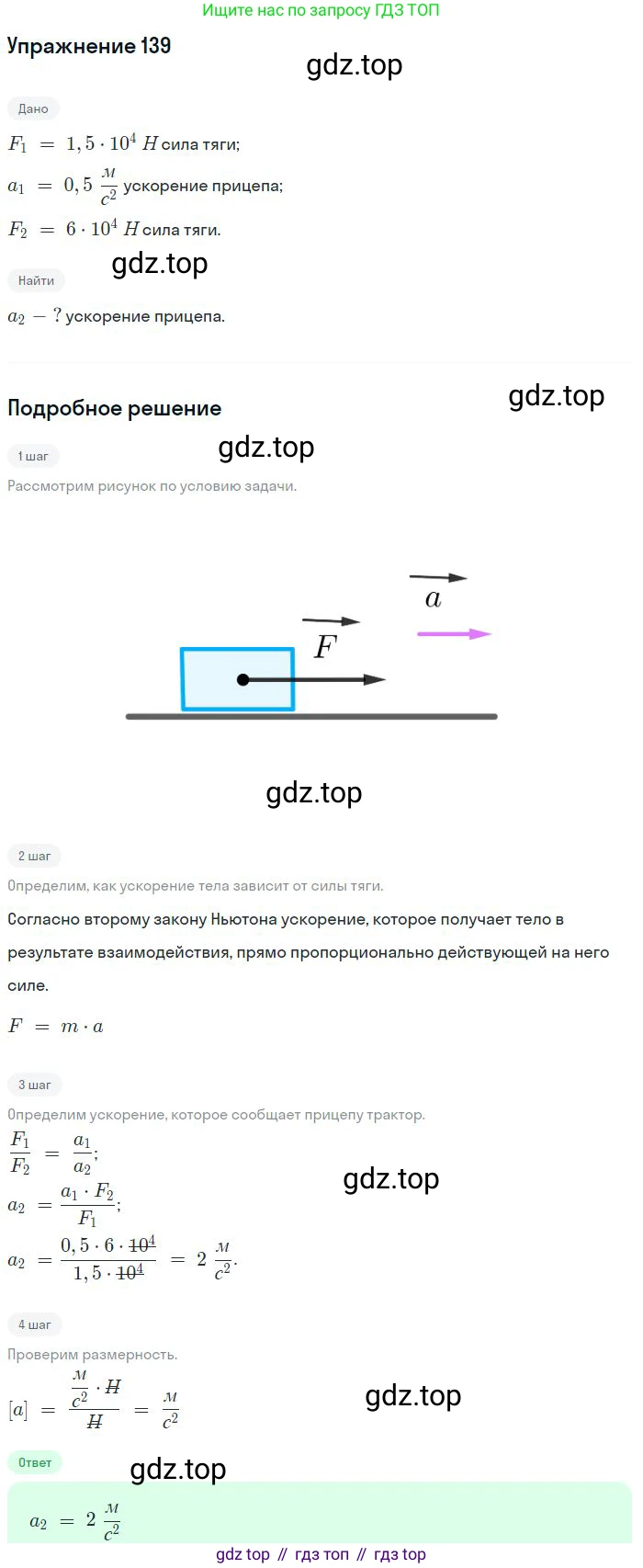 ГДЗ Физика, 10-11 класс Задачник, автор: Рымкевич Андрей Павлович, издательство Просвещение, Москва, 2016, белого цвета, страница 25, номер 139, Решение 2