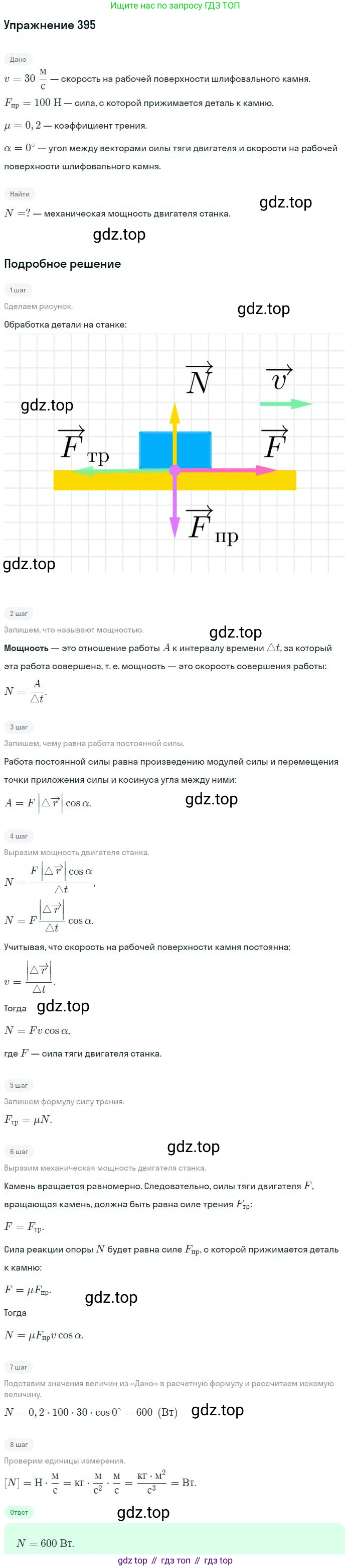 ГДЗ Физика, 10-11 класс Задачник, автор: Рымкевич Андрей Павлович, издательство Просвещение, Москва, 2016, белого цвета, страница 57, номер 395, Решение 2