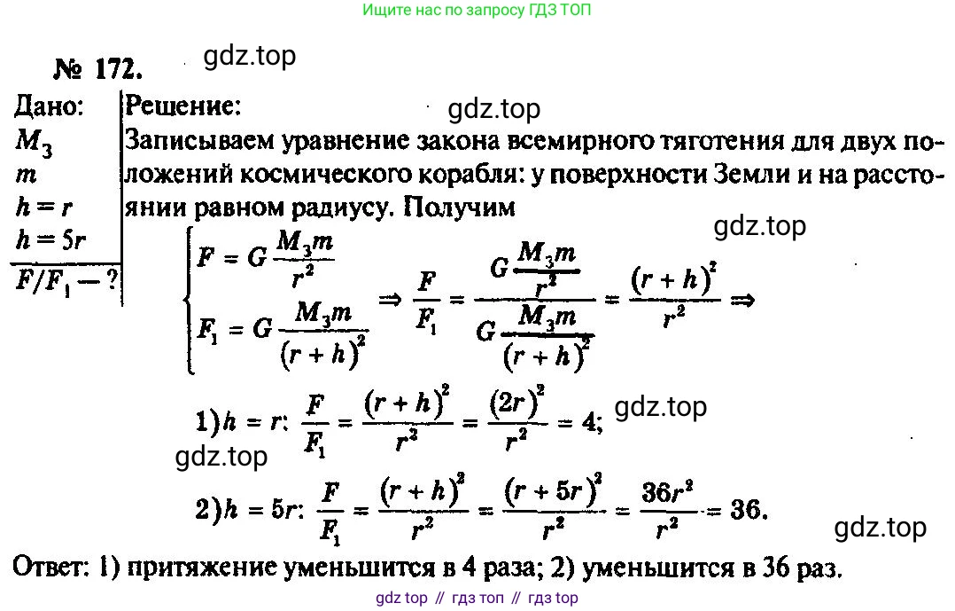 ГДЗ Физика, 10-11 класс Задачник, автор: Рымкевич Андрей Павлович, издательство Просвещение, Москва, 2016, белого цвета, страница 29, номер 172, Решение 3